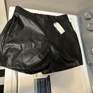 Black fo leather shorts